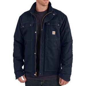 Carhartt Men's XLT Flame-Resistant Full Swing Quick Duck Coat, Dark Navy Jacket